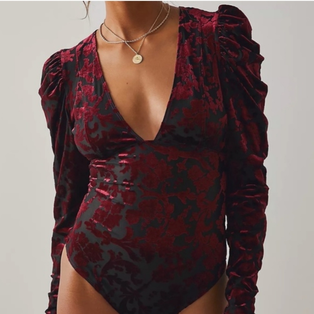 NWT Free People Magic Hour Velvet Bodysuit